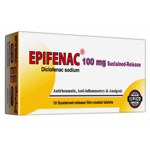 EPIFENAC 100 MG SR ( DICLOFENAC SODIUM ) 10 SUSTAINED RELEASE FILM-COATED TABLETS 